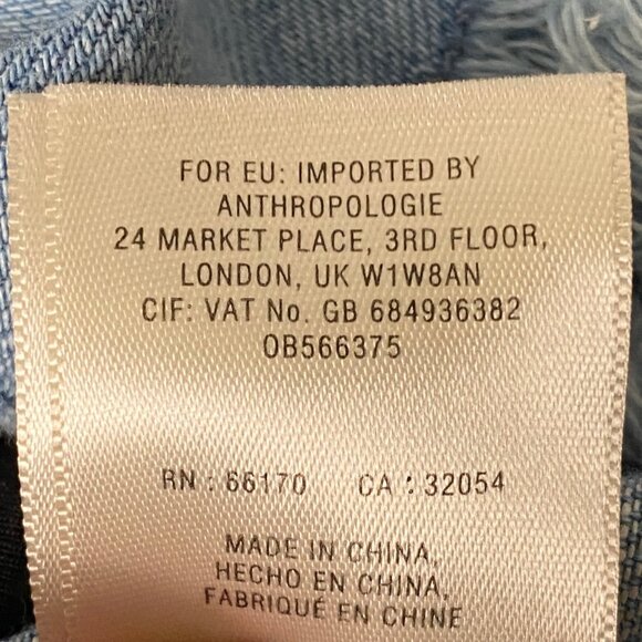 Anthropologie Holding Horses Women Small Denim Blue Frayed Hem Tunic Linen Blend - Picture 6 of 8